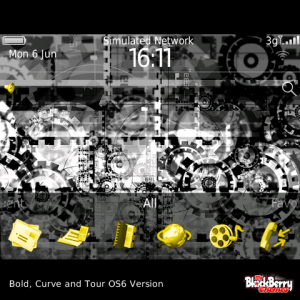 Data Mechanism Theme with Brilliant Yellow Aspect Icons