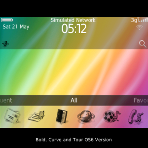 Rainbow Waves Theme with Breathtaking Black Aspect Icons