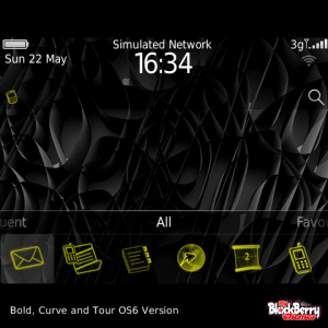 Black Abstract Perspective Theme with Magnificent Yellow Outline Icons