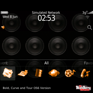 DJ Mega Loudspeaker Theme with Brilliant Orange Aspect Icons